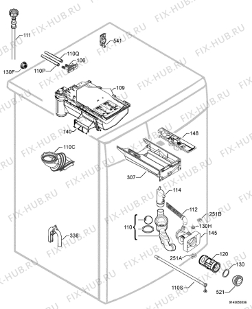 Взрыв-схема стиральной машины Privileg 00966393_21336 - Схема узла Hydraulic System 272